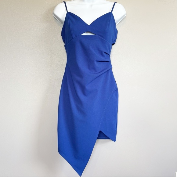 Emerald Sundae Asymmetrical Cocktail Dress Blue NET Women’s Medium - Picture 1 of 8